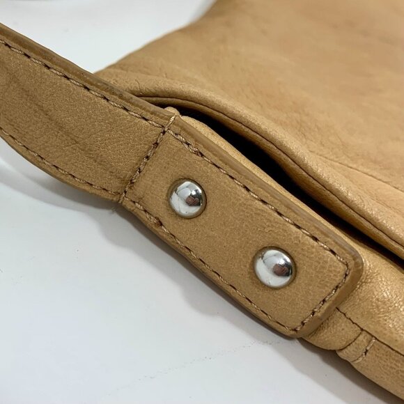 PERLINA New York Handbag Women's TAN Leather Adjustable Crossbody Shoulder Bag - Picture 5 of 16